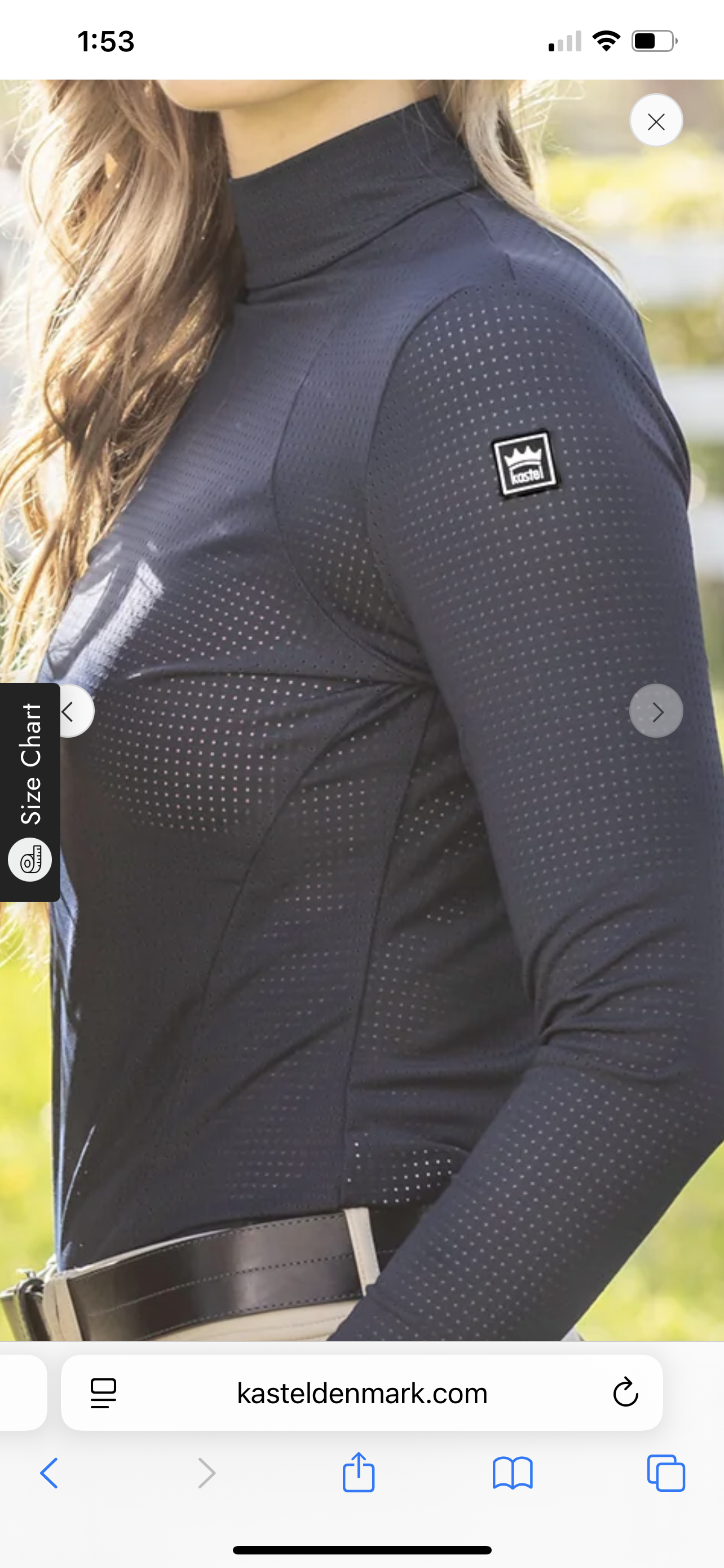 WWF Team Kastel Denmark Navy Perforated Long Sleeve Mock Neck Sun Shirt