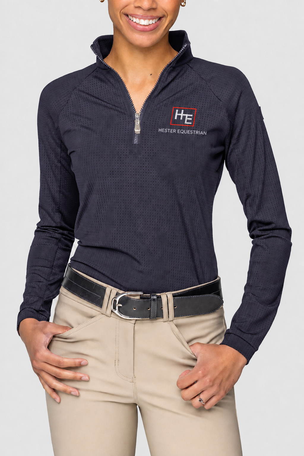 Hester Equestrian Custom Kastel 1/4 Zip Perforated Sun Shirt